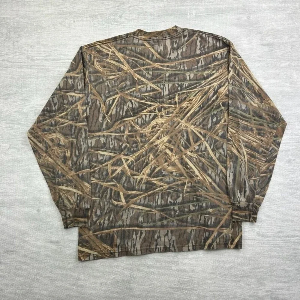 Vintage Jerzees Outdoors Camo Shirt Adult Medium Grass Camouflage Long Sleeve‎